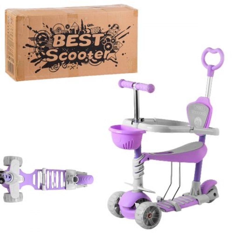Самокат 5в1 "Best Scooter" із захисним бампером (фіолетовий) (B-4125) (склад -T-)