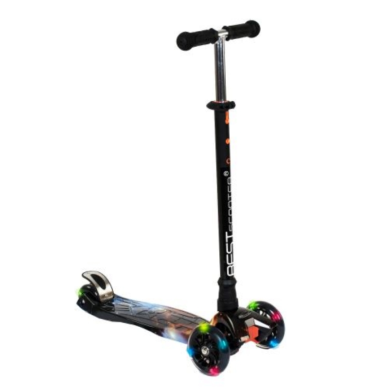 Самокат А 24662 / 779-1311 MAXI "Best Scooter" (1) пластмасовий, 4 колеса PU, СВІТЛО, трубка керма алюмінієва, d = 12см, в коробці (A24662/779-131) (склад -T-)