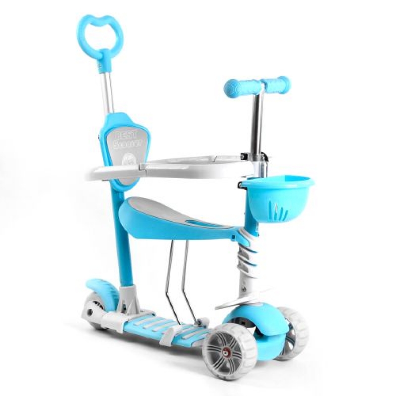 Самокат 5в1 "Best Scooter", із захисним бампером (блакитний) (B-3047) (склад -T-)