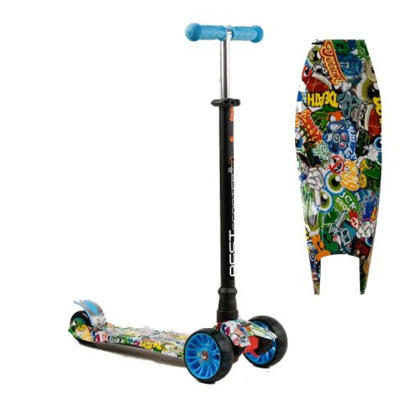 Самокат триколісний "Best Scooter", різнокольоровий (11901) (склад -T-)