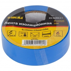 Стрічка ізоляційна ПВХ (синя) 0.13мм×19мм×10м Premium SIGMA (8411401)