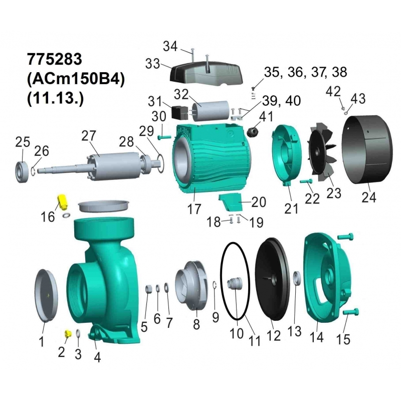 Насос відцентровий 1.5кВт Hmax 14.5м Qmax 1000л/хв 4" LEO 3.0 (775283)