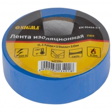 Стрічка ізоляційна ПВХ (синя) 0.13мм×19мм×10м SIGMA (8413401)
