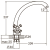Змішувач PL 1/2" для кухні гусак вухо на гайці AQUATICA (PL-4B155C)