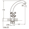 Змішувач PL 1/2 "для кухні гусак короткий вухо на гайці AQUATICA (PL-4B355C)