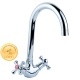 Змішувач PL 1/2" для кухні гусак високий вухо на гайці AQUATICA (PL-4B455C)
