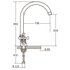 Змішувач PL 1/2" для кухні гусак високий вухо на гайці AQUATICA (PL-4B455C)