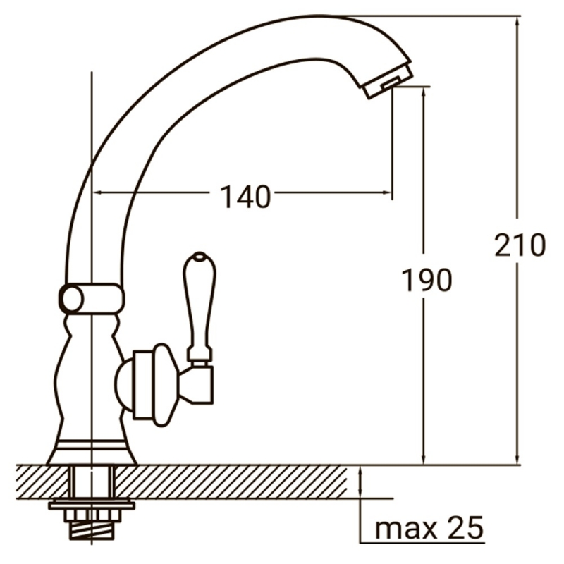 Змішувач PL 1/2" монокран на гайці AQUATICA (PL-1G156C)
