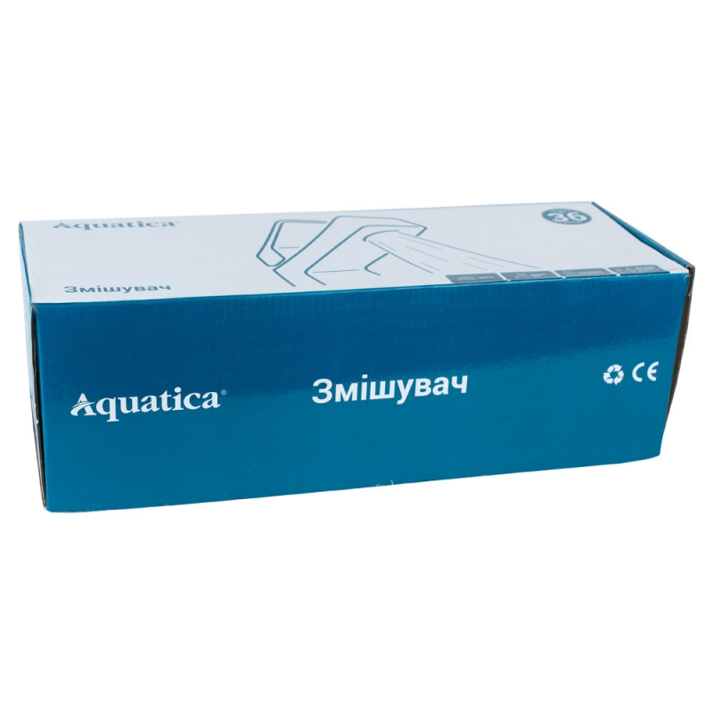 Змішувач QN 1/2" для ванни гусак вигнутий дивертор вбудований кульовий AQUATICA (QN-2C458C)