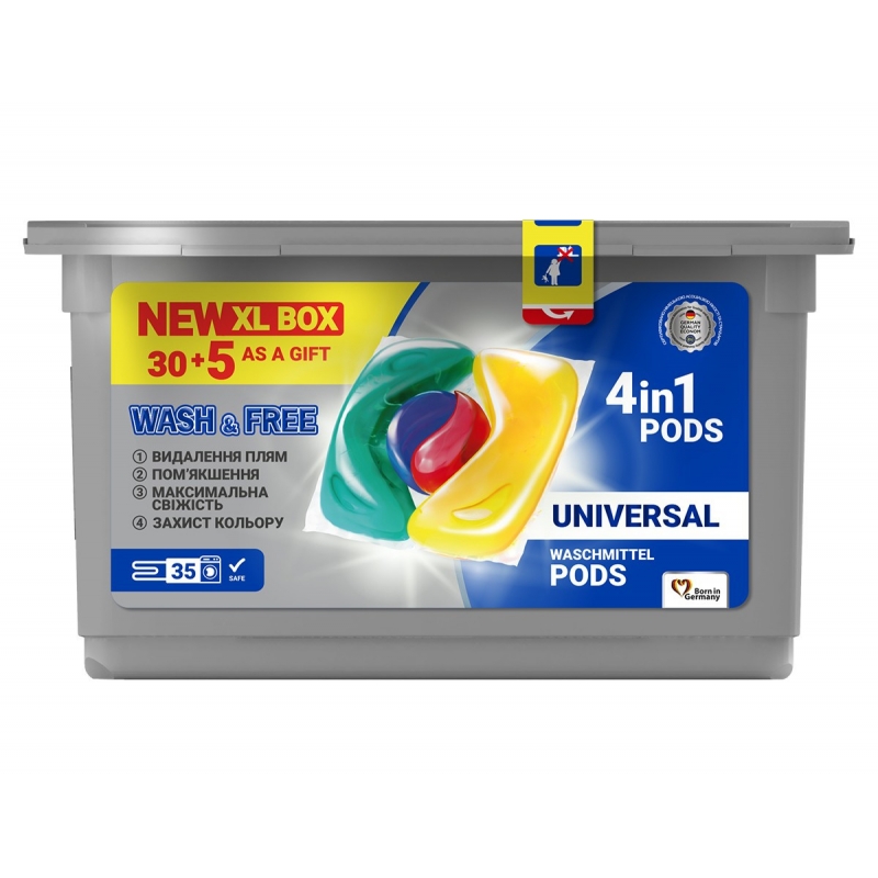 Капсулы для стирки Wash&Free 720498-4 35 шт (Склад -Y-)