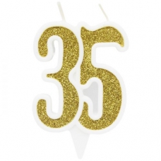 Свічка декоративна "35", золото (1248978)