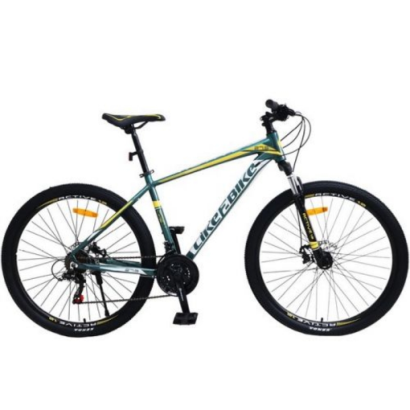 Велосипед дорослий 2-х колісн. 27,5" A212705 (1шт) LIKE2BIKE Active 1.0,зелений,рама алюм.18",21-шв, Disk brake,збірка 85% (A212705) (склад -T-)